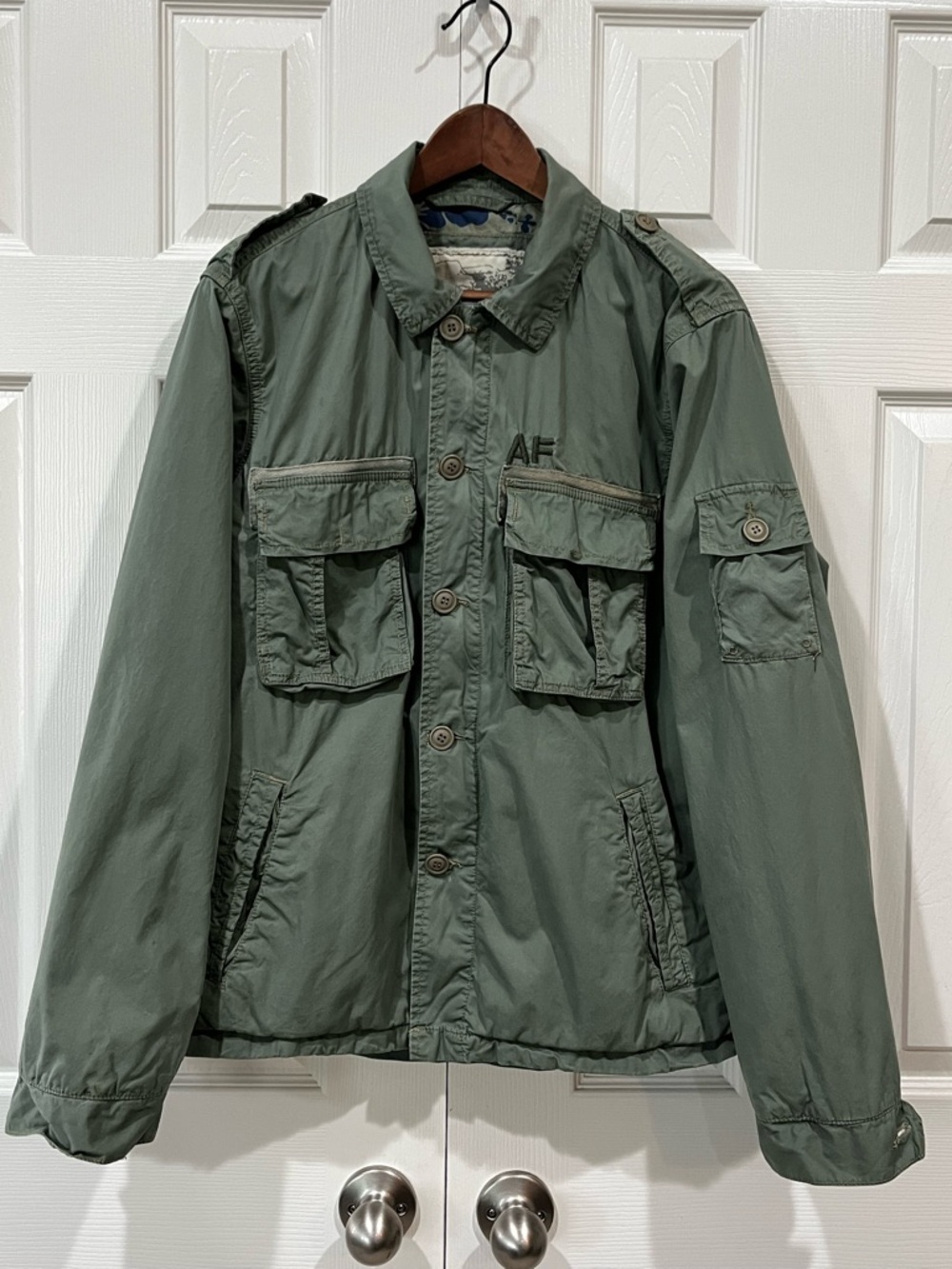 Abercrombie & Fitch Men's Military Army Green Field Utility Jacket Size M